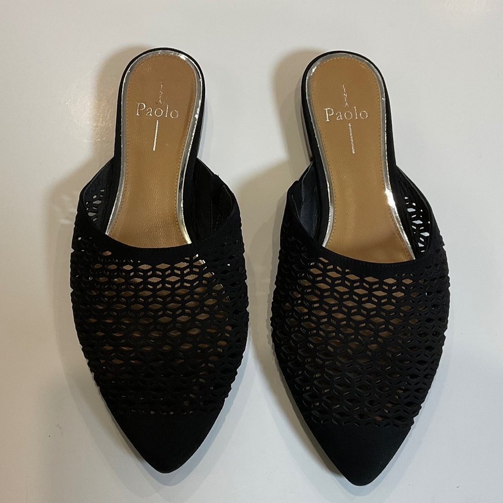 LINEA PAOLO Black Mules Sandal Size 8.5